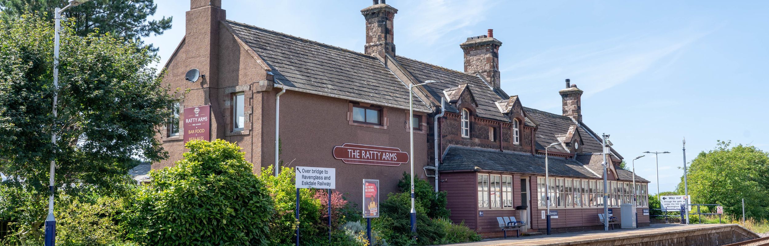 The Ratty Arms Pub on the mainline train station at Ravenglass