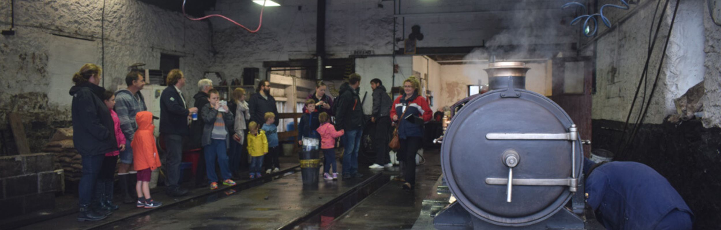 A school group on a visit to the Ravenglass and Eskdale Railway