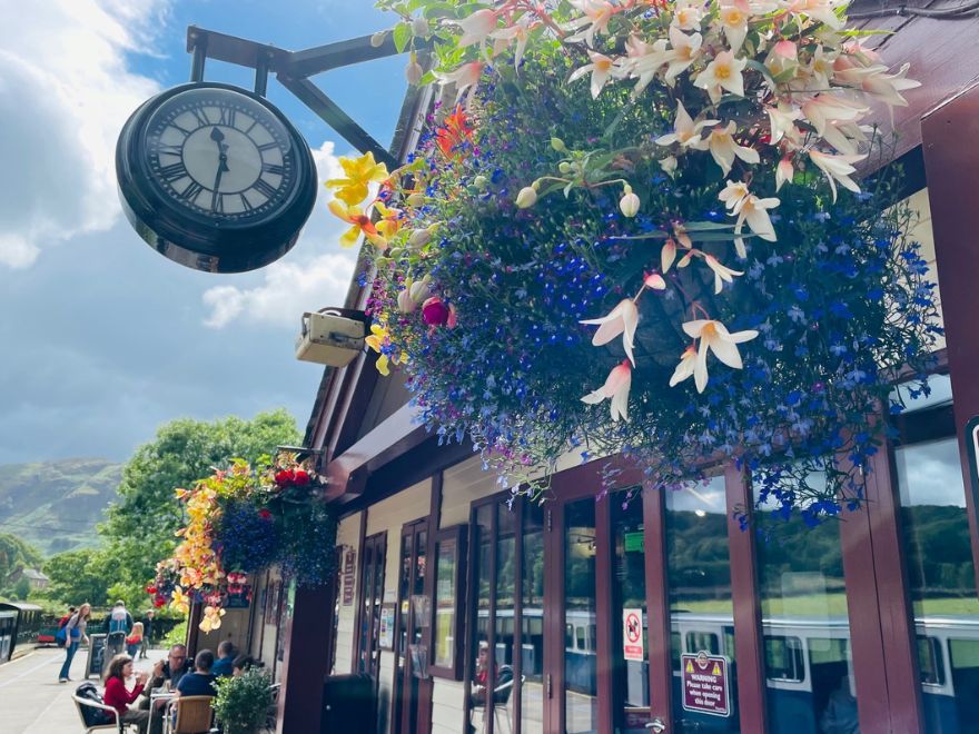 A Hanging Flower Basket at Fellbites Station