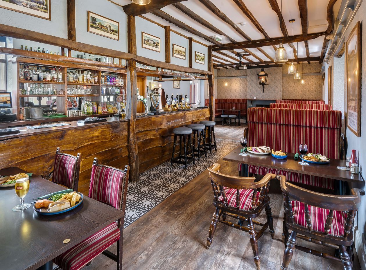 Seating in the bar area of The Ratty Arms Pub at the Ravenglass and Eskdale Railway