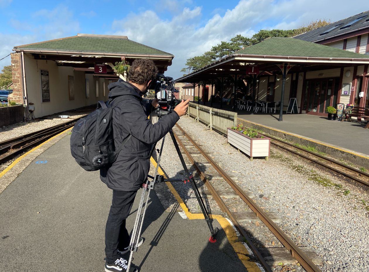 Film crew at the Ravenglass and Eskdale Railway