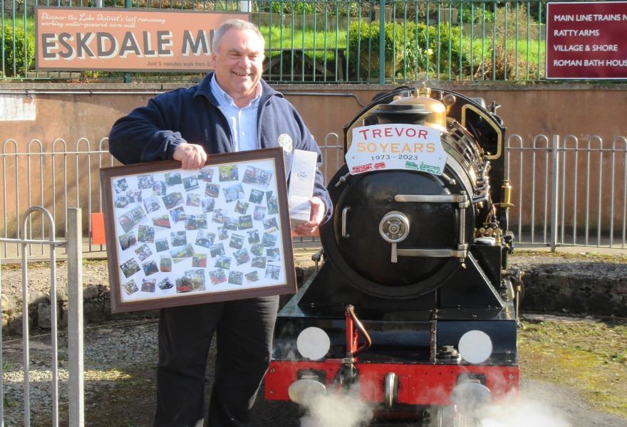 Ravenglass stalwart honoured for 50 years working on historic railway