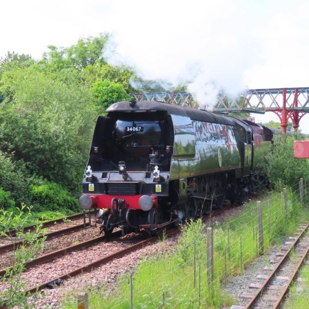 This afternoon we gave Battle of Britain Class “Tangmere” a wave as it travelled from Ravenglass working the Cumbrian Coast Express.

Photo: Christopher Glover